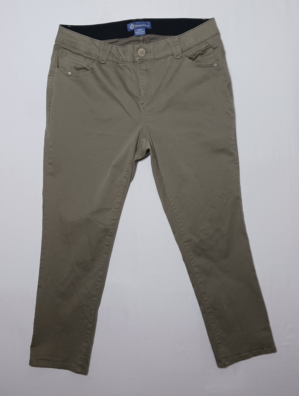 Democracy Ab Solution Booty Lift Plus Ankle Skimmer Pants 16W Olive 36X27